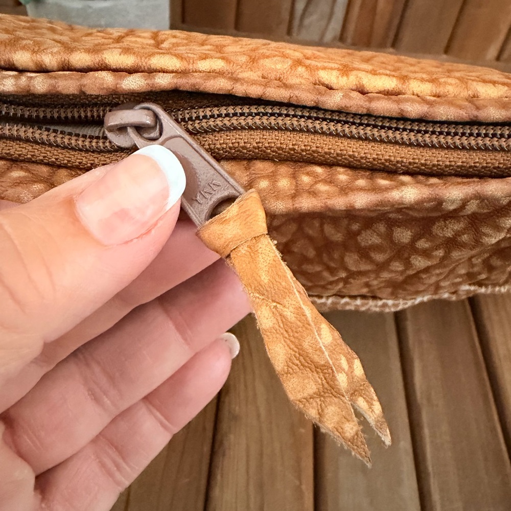 Vintage Leather Patchwork Exotic Boho Embossed Sn… - image 6